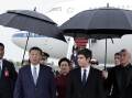 China's Xi Jinping (left) welcomed by French Prime Minister Gabriel Attal (right) in Paris. (AP PHOTO)