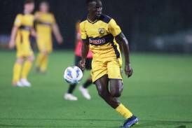 Alou Kuol came off the bench to score Central Coast's winner and settle a tense AFC Cup final. (Mark Evans/AAP PHOTOS)