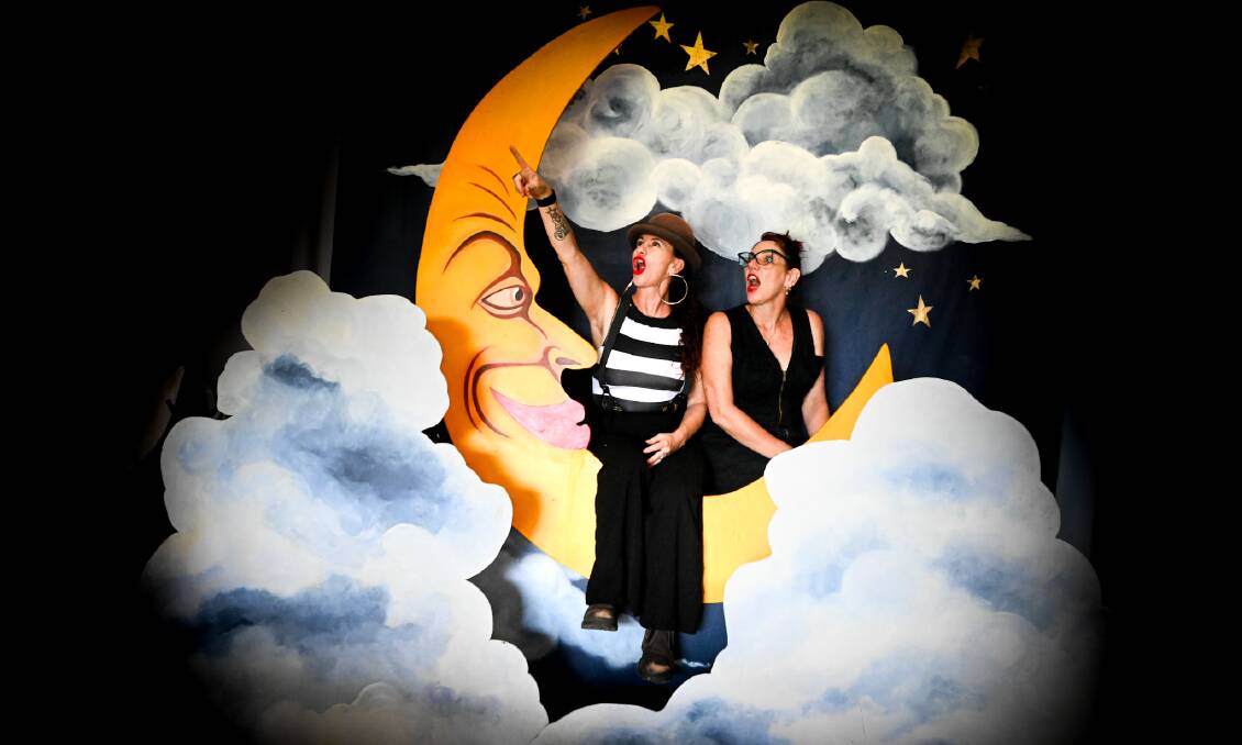 Talulah Rae and Jeht Burgoyne celebrate the wonder of the Papermoon at Flourish Gallery. Picture by Cathy Adams