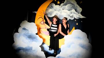 Talulah Rae and Jeht Burgoyne celebrate the wonder of the Papermoon at Flourish Gallery. Picture by Cathy Adams
