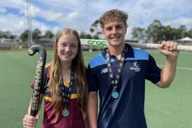 Caitlyn Halliday and Max Venables were picked for Australia after representing Queensland and NSW at the under-16 national hockey titles. Picture by Mitchell Craig