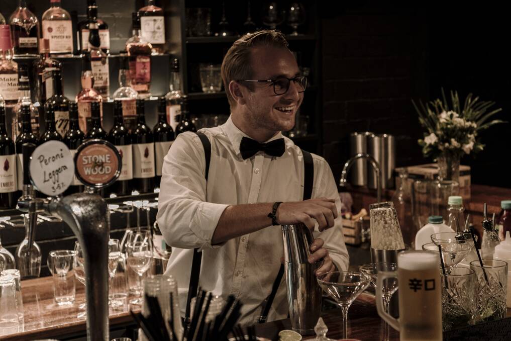 COCKTAIL KING: At just 26, Howard Johnson has been managing the Loft Restaurant at Lismore for four years.