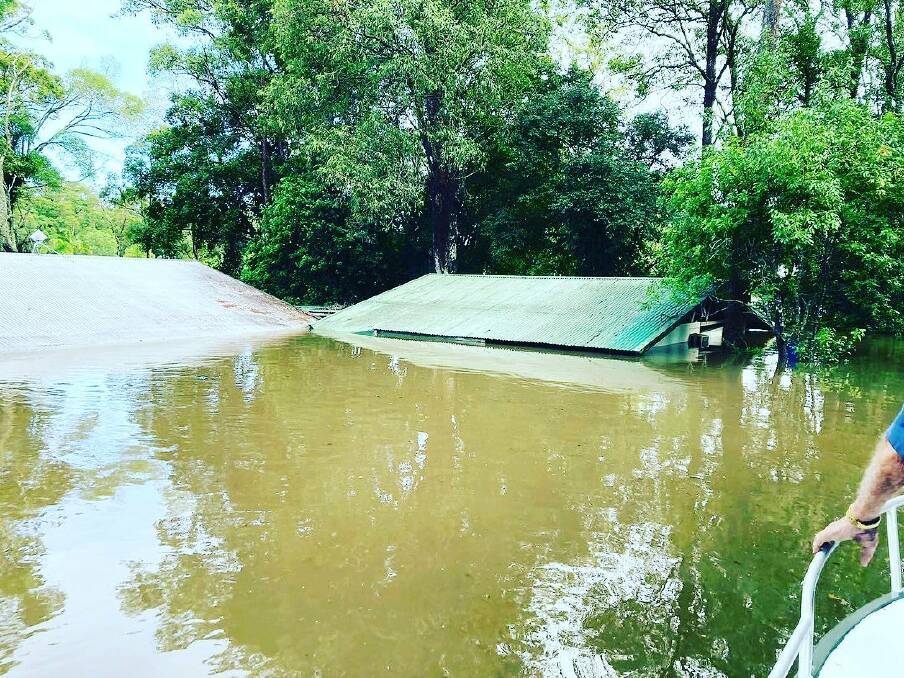 The O'Reilly's farm was completely inundated by the Northern Rivers floods. Picture supplied